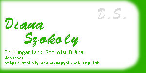 diana szokoly business card